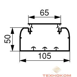 Legrand 010429 Кабель-канал DLP 50x105 - 1 секция - 1 крышка 65 мм - длина 2 м - белый