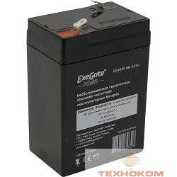 Exegate EP234535RUS Аккумуляторная батарея  Exegate EG4.5-6 / EXG645, 6В 4,5Ач, клеммы F1 (универсальные)