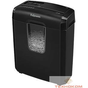 Fellowes Шредер PowerShred® 6C FS-4686601 {DIN P-4, 4х35мм, 6лст., 11лтр. ,уничт.: скобы,скр., пл.карты}