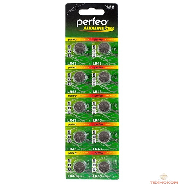 Perfeo LR43/10BL Alkaline Cell 386A  AG12