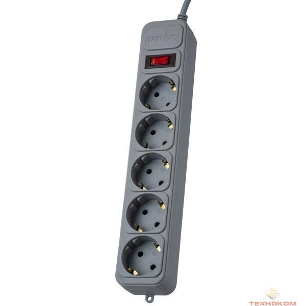 Perfeo Сетевой фильтр "POWER HUB", PF_3975 (1,0м, 5 розеток, серый (PF-SP-5/1,0-G))