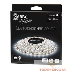 ЭРА Лента светодиодная 9,6Вт/м LS3528-120LED-IP20-W Холодный белый  {Лента светодиодная (5м/8мм)}