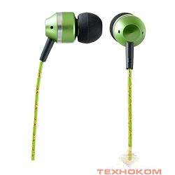 Perfeo PF-TNG-GRN/GLD наушники внутриканальные металлические TANGLE зелёные