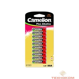 Camelion  LR03 Plus Alkaline BL-10 (LR03-BP10, батарейка,1.5В)