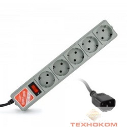 PowerCube Фильтр  B, 1.95м, 5 евророзеток (SPG-B-6/EXT), серый