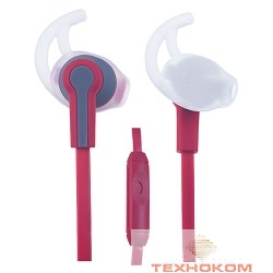 Perfeo PF-SPT-RED/GRY наушники спортивные внутриканальные c микрофоном SPORT красные с серым