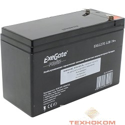 Exegate EP129858RUS Аккумуляторная батарея  Exegate EG7-12 / EXG1270, 12В 7Ач, клеммы F2 (универсальные)