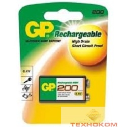 GP 20R8H 200mAh,  1 шт 9V,  200мАч (1 шт. в уп-ке) крона