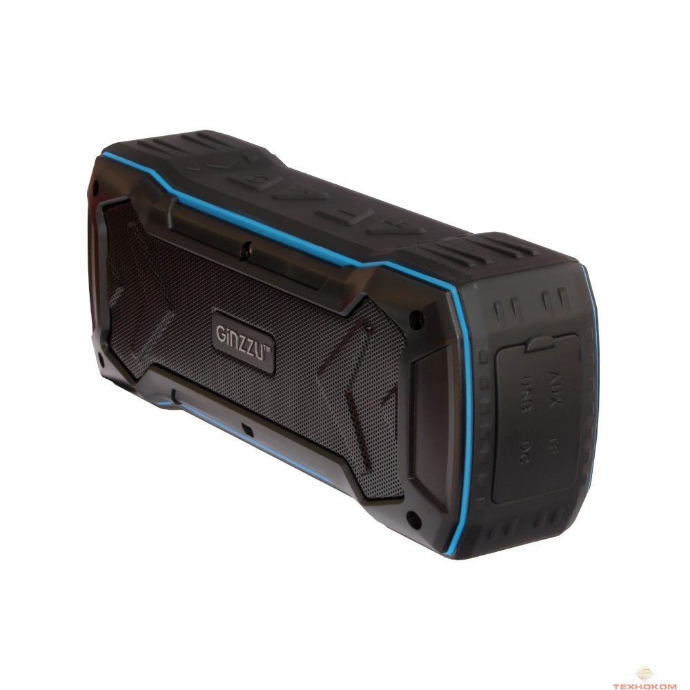 Ginzzu GM-874В (2х5Вт, 150Гц-18КГц, 1200мАч, Handsfree, AUX, USB-flash, TF-card, FM-радио, waterproof-IPX4)