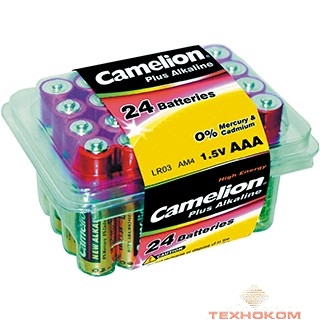 Camelion  LR03 Plus Alkaline PB-24 (LR03-PB24, батарейка,1.5В)