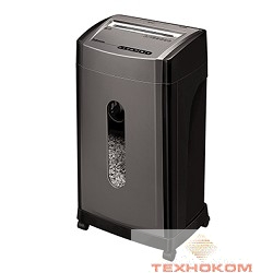 Fellowes Шредер MicroShred 46Ms FS-48171/01 {DIN P-5 , 2х14мм, 12лст., 30лтр., SafeSense™, уничт.:: скобы, пл.карты, CD}
