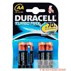 DURACELL LR6-4BL TURBO MAX AA / TURBO  (MX1500) (4 шт. в уп-ке)