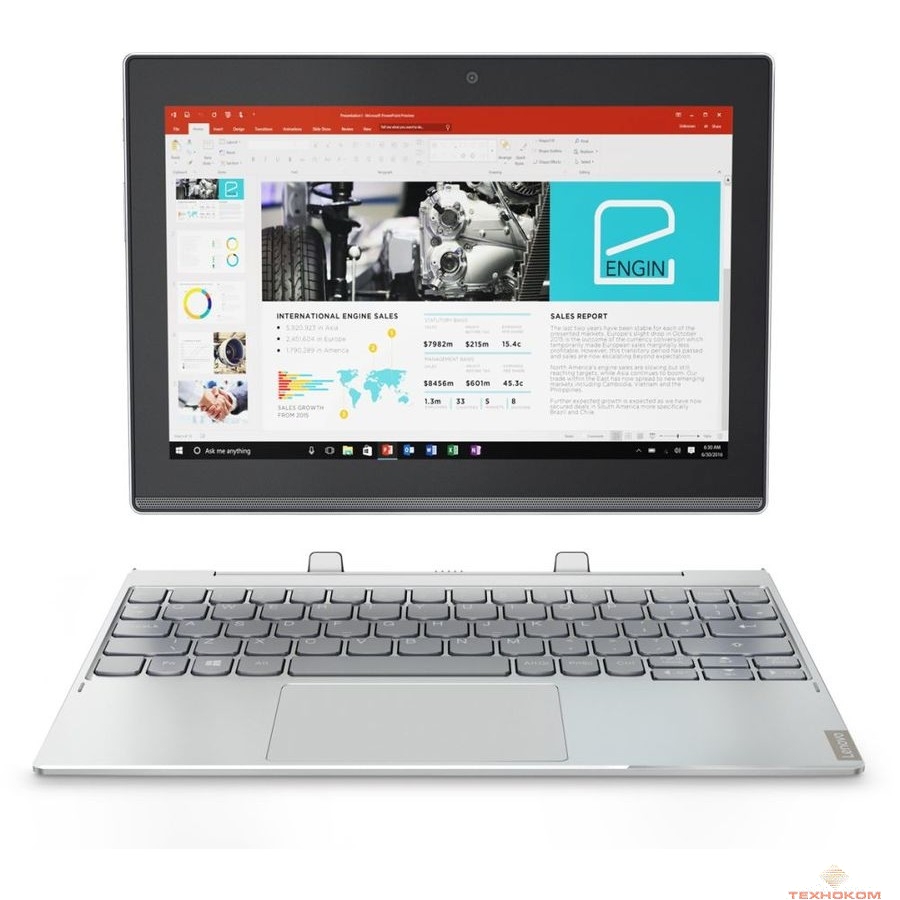 Lenovo MiiX 320-10ICR Atom x5-Z8350 4C/2Gb/32Gb 10.1" IPS 1920x1080/W10/серебристый/BT/5Mpix [80XF007TRK]