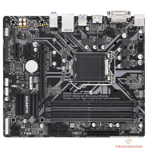 Gigabyte GA-Z370M DS3H  RTL {Z370M DS3H, Socket 1151, Intel®Z370, 4xDDR4-2666, DVI-D+HDMI, 1xPCI-Ex16, 2xPCI-Ex1, 6xSATA3(RAID 0/1/5/10), 1xM.2, 8 Ch Audio, GLan, (2+4)xUSB2.0, (4+2)xUSB3.1}