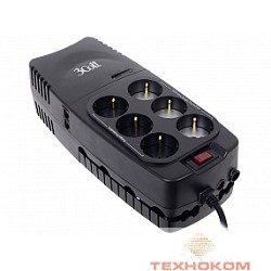 3Cott Стабилизатор напряжения 1000VA-AVR 3*AVR + 3*Surge Protector, RJ-11/RJ-45 {0282274}
