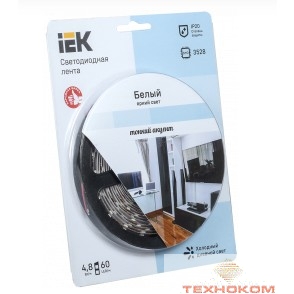Iek LSR1-2-060-20-1-05 Лента LED 5м  блистер LSR-3528W60-4.8-IP20-12V IEK-eco холодный белый