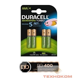 DURACELL HR03-4BL 850mAh/900mAh (4/40/15000)  (4 шт. в уп-ке)