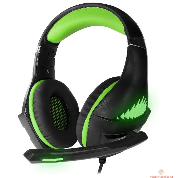 CROWN CMGH-2102 Black&green (Виртуальный звук 7.1, Подключение USB, Частотныи? диапазон: 20Гц-20,000 Гц , Кабель 3.2м