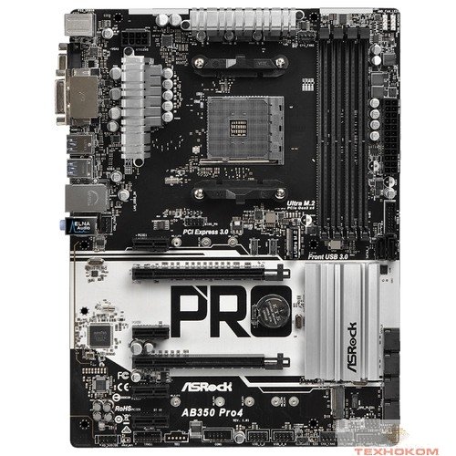 Asrock AB350 PRO4 RTL {AMD B350,AM4,DDR4 (64Gb),6*SATA3,DVI/D-Sub/HDMI/LAN/ATX}
