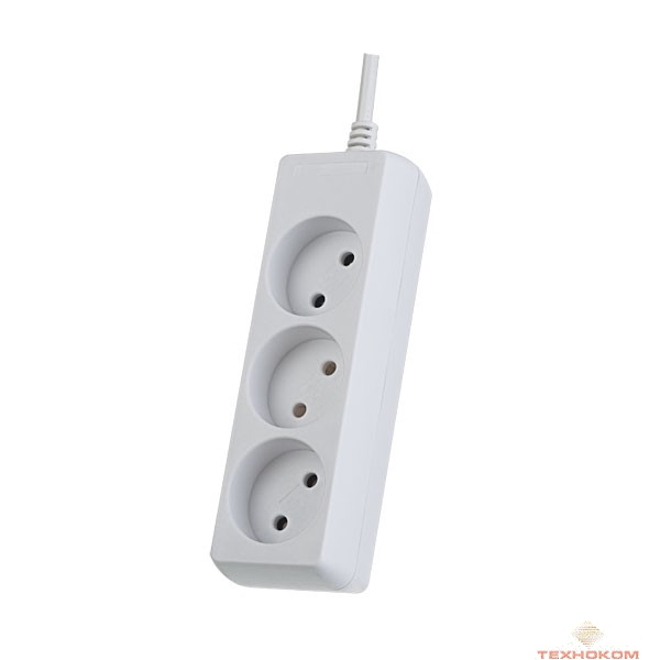 Perfeo сетевой удлинитель без заземления "POWERLIGHT", PF_A4682 (1,5м, 3 розетки, белый (PF-PL-3/1,5-W))