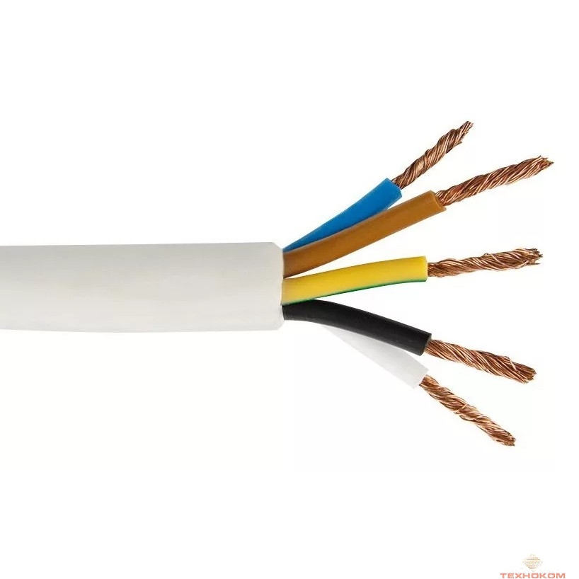 ККЗ Провод ПВС 5х2,5 белый, ГОСТ (бухта 100 м)