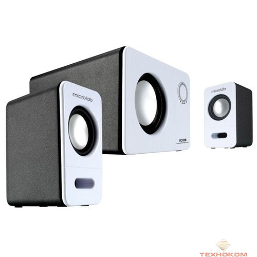 MICROLAB M-600 белые/черные {2.1, 2 колонки + сабвуфер + ПДУ, 40W, 55-20000Hz}