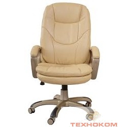 Бюрократ CH-868YAXSN/Beige (Кресло руководителя (пластик золотистый,бежевая иск. кожа)