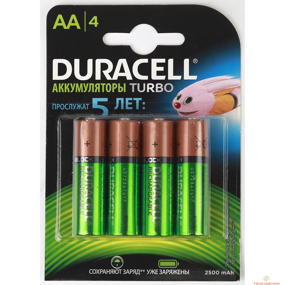 Duracell HR6-4BL 2400mAh/2500mAh предзаряженные (4/40/15000)