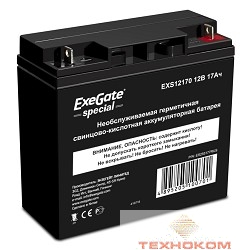Exegate ES255177RUS Аккумуляторная батарея  Exegate Special EXS12170, 12В 17Ач, клеммы под болт M5