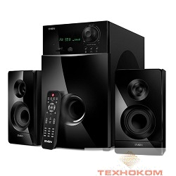 SVEN MS-2100, черный {2.1, 50Вт+2х15Вт, FM-тюнер, USB/SD, дисплей, ПДУ}