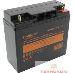 Exegate EP160756RUS Аккумуляторная батарея  Exegate EG17-12 / EXG12170, 12В 17Ач, клеммы под болт M5