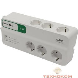 APC PM6U-RS сетевой фильтр 2м, белый