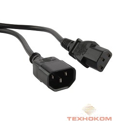 Hyperline PWC-IEC13-IEC14-0.5-BK Кабель питания монитор-компьютер IEC 320 C13 - IEC 320 C14 (3x0.75), 0.5 м