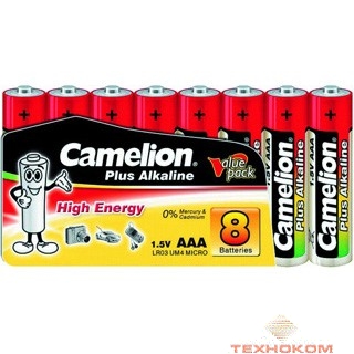 Camelion  LR03  Plus Alkaline SP8 (LR03-SP8, батарейка,1.5В)