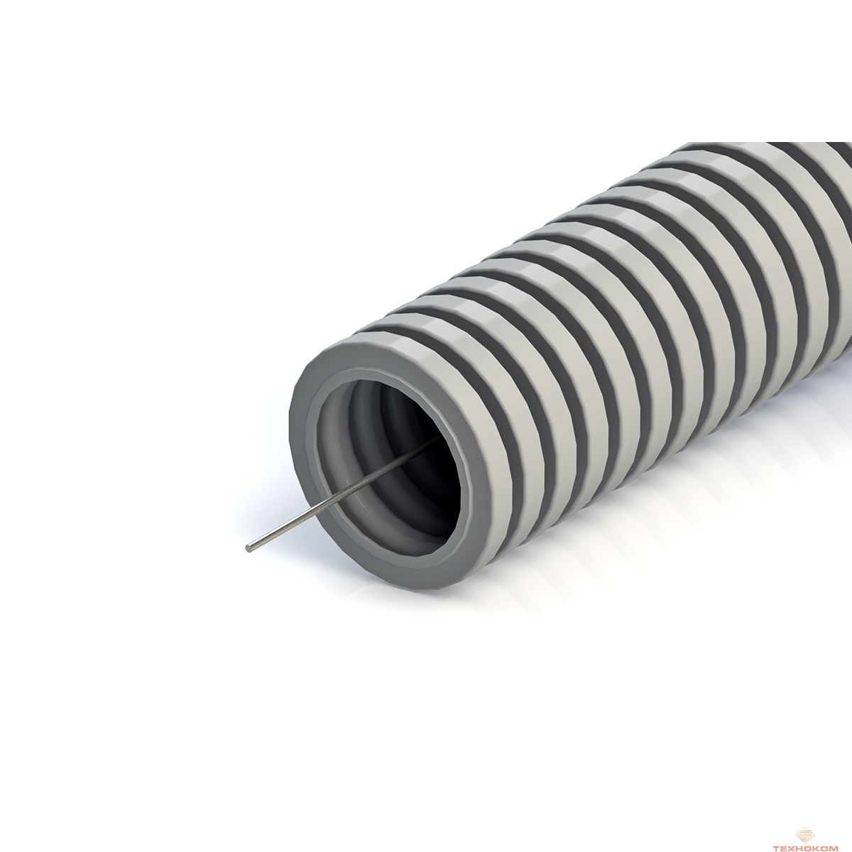 Рувинил 12501(20) Труба гофр.25мм ПВХ (серая) с зондом легкая  (бухта 20 м)