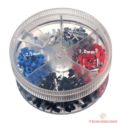 Dkc 2ARTD555  2ARTD555 Контейнер двойных наконечников-гильз с изолир.фланцем 0,75-2,50 кв.мм (1 упаковка - 200 шт)