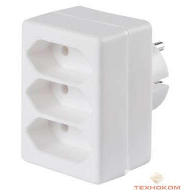 BURO Сетевой разветвитель 3 розетки (BU-PS3F-W), белый (пакет ПЭ) {352750}