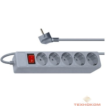 Perfeo Сетевой фильтр "5 POWER"  PF_2920 (1,8м, 5 розеток, серый (PF-SP-5/1,8-G))