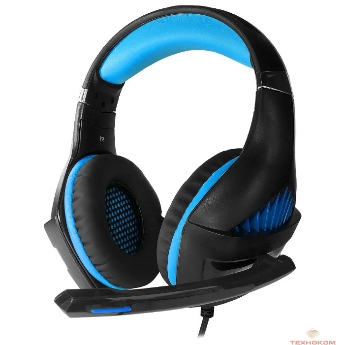 CROWN CMGH-2001 Black&blue (Подключение jack 3.5мм 4pin + адаптер 2*jack spk+mic
