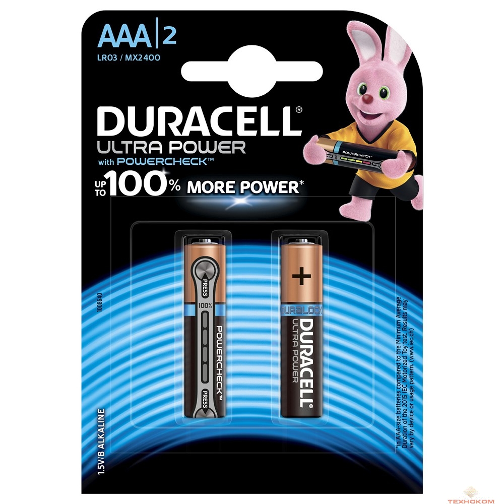 DURACELL LR03-2BL Ultra Power (2 шт. в уп-ке)