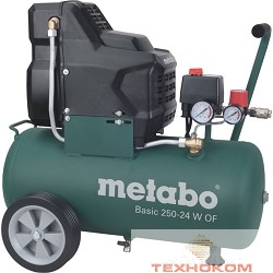 Metabo 250-24 W OF Компрессор [601532000] { безмасл.1.5кВт,24л, вес 24кг }