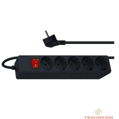 Perfeo Сетевой фильтр "5 POWER" PF_2923 (1,8м, 5 розеток, чёрный (PF-SP-5/1,8-B))
