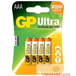 GP 24AU-2CR4 Ultra Alkaline 24AU LR03,  4 шт AAA (4шт. в уп-ке)