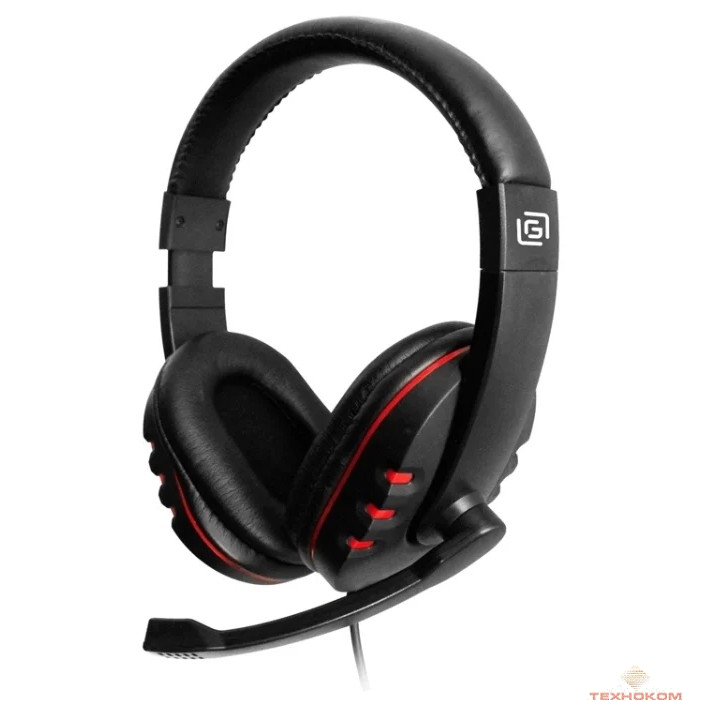 Oklick HS-L380G черный/красный 1.8м мониторы оголовье (JD-032)
