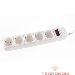 3Cott Сетевой фильтр 3C-SP1005W-5.0 (5 евро-розеток с заземлением, 5 м, белый, коробка) {0480602}