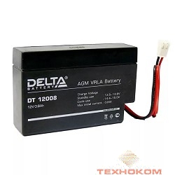 Delta DT 12008 (T13) (0,8А\ч, 12В) свинцово- кислотный аккумулятор