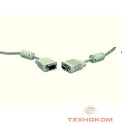 Gembird/Cablexpert CC-PPVGA-20M,Кабель VGA Premium , 15M/15M, 20м,серый, тройной экран,феррит.кольца