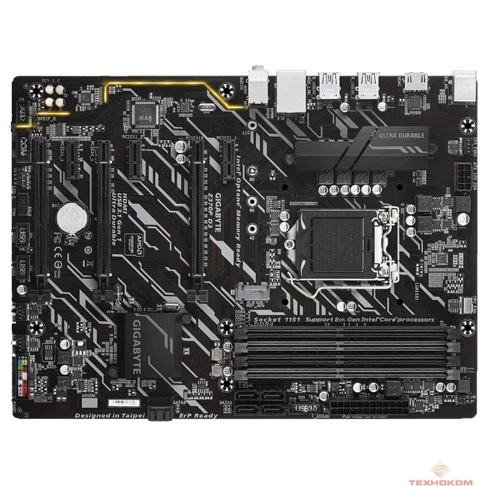 Gigabyte GA-Z370P D3 RTL {LGA1151, Z370, 4DDR4, 3xPCI-E, SATA 6Gb/s+RAID, M2.,HDM, ATX}