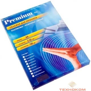 Office Kit Обложки прозрачные пластиковые PBA400200 А4 0.2 мм синие 100 шт.