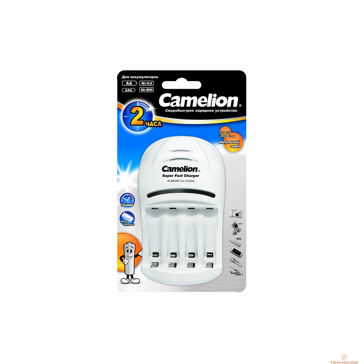 Camelion BC-1007 (BC1007, Быстрое зар. ус-во для 1-4AAA/AA, таймер, индикаторы/ 1000мА,  защита)